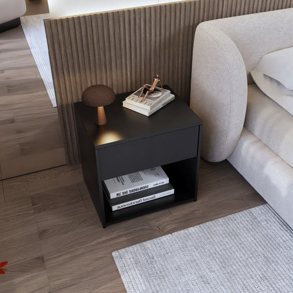 Compact Melamine Nightstand By Alhome