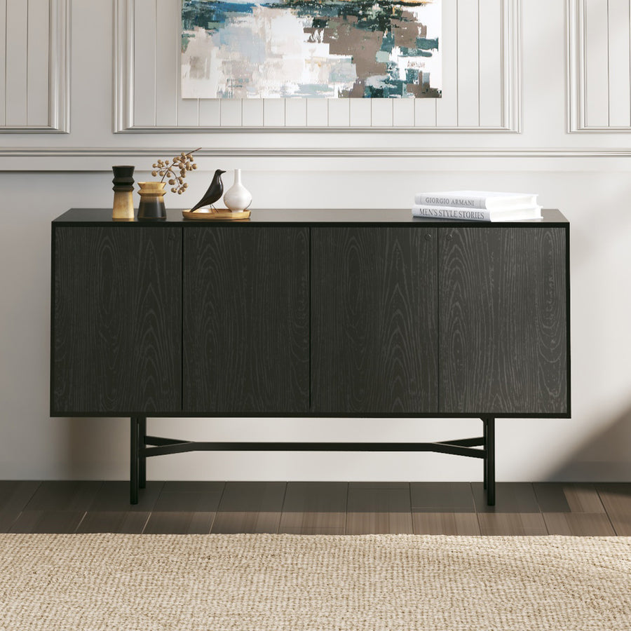 طاولة بوفيه عصرية MDF لون أسود من الهوم - 110113087