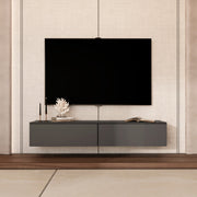 طاولة تلفزيون جدارية خشب MDF مقاس 180x32x30 سم من الهوم - رمادي