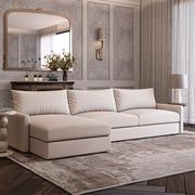 Modern Linen L-Shape Sofa By Alhome - 280x166x85x85 cm - Beige