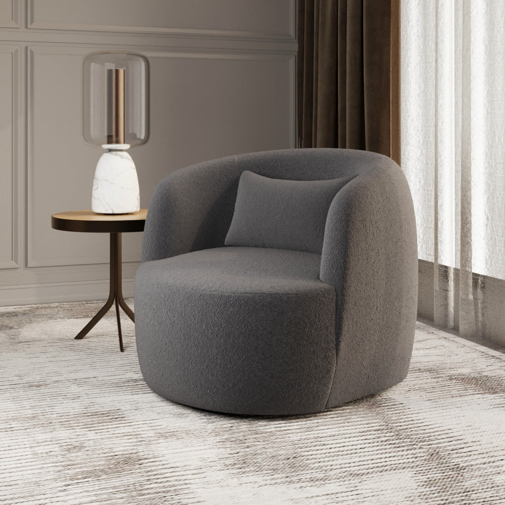 Modern Ergonomic Boucle Arm Chair By Alhome - 80x85x85 cm