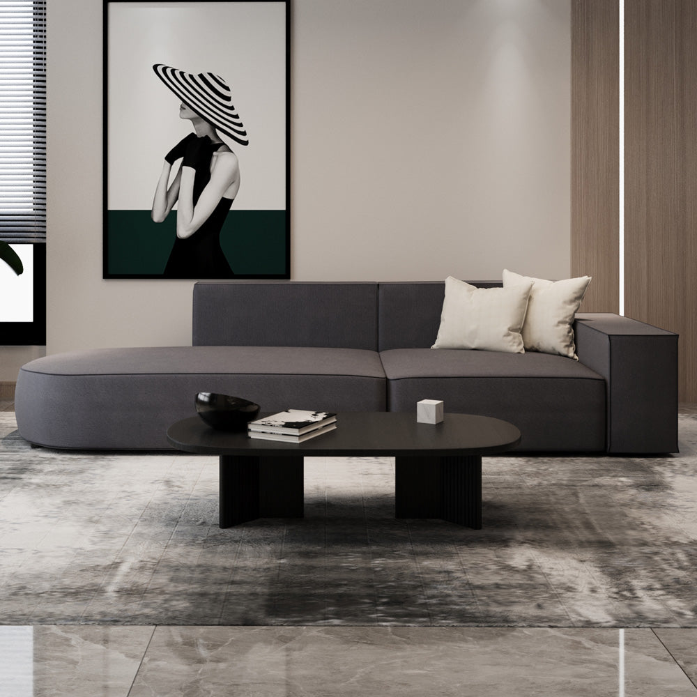 كنبة مخمل ثلاث مقاعد رمادي من الهوم - 110113524
