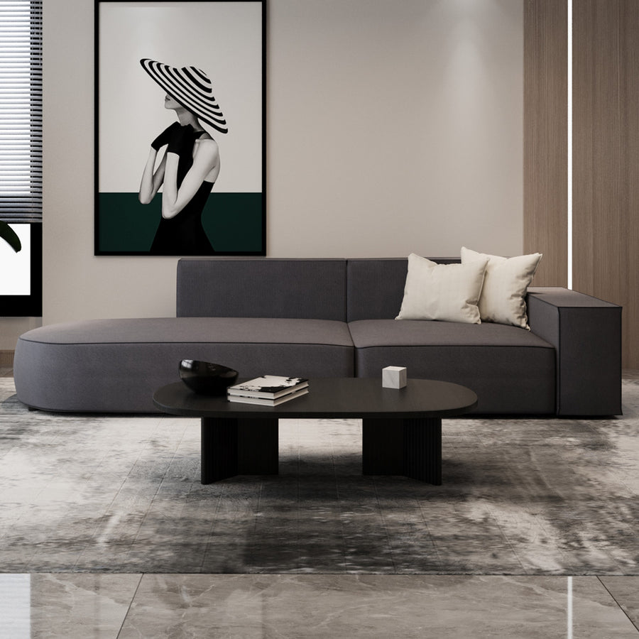 كنبة مخمل ثلاث مقاعد رمادي من الهوم - 110113524
