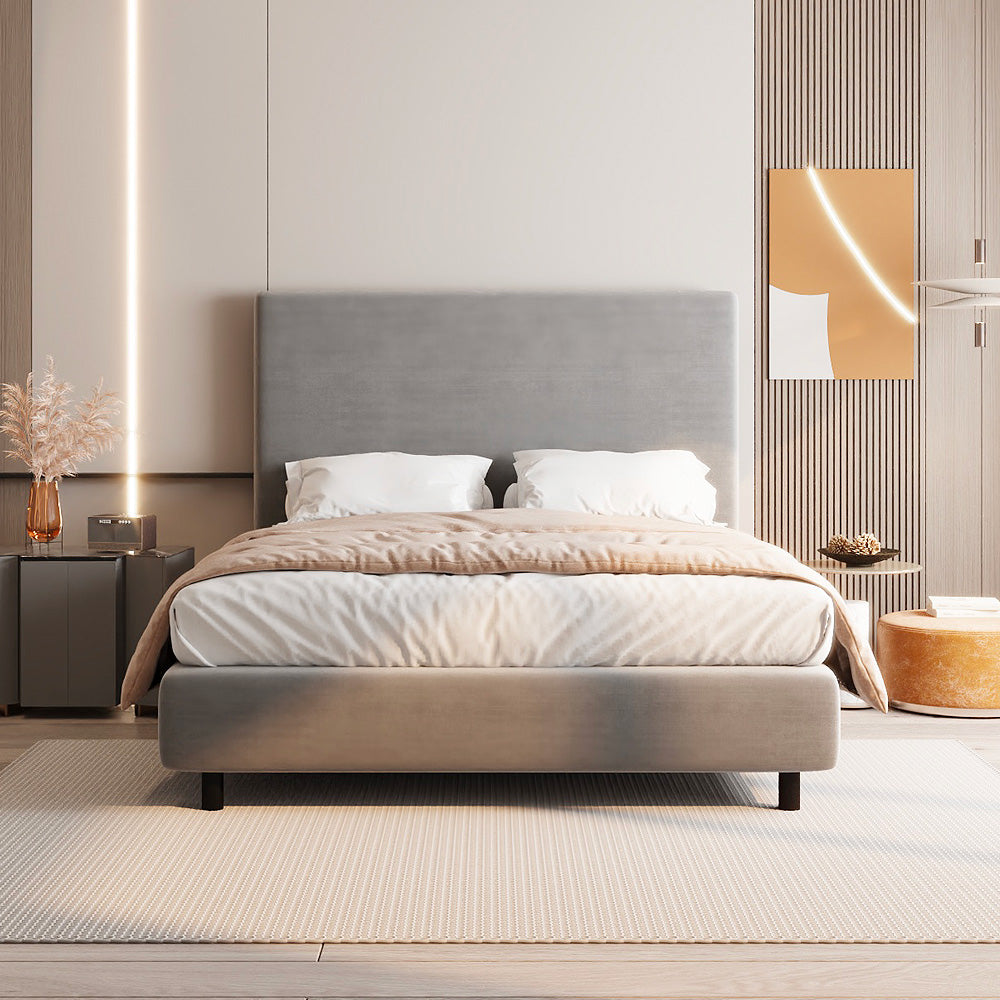 سرير ايليت كوليكشن من الخشب السويدي مقاس كوين - اوبلينت ترانكويلتي - بيج - 180x200x140 سم من الهوم