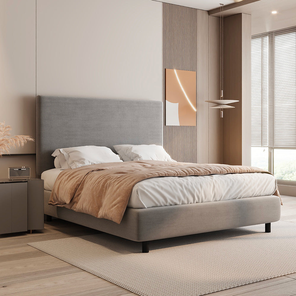 سرير ايليت كوليكشن من الخشب السويدي مقاس كوين - اوبلينت ترانكويلتي - بيج - 180x200x140 سم من الهوم