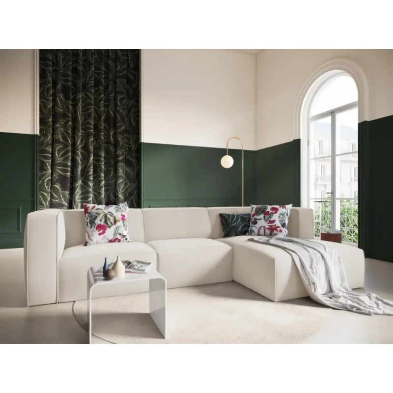 Modern Sleek Linen L-Shape Sofa - 300x180x85x85 cm - By Alhome