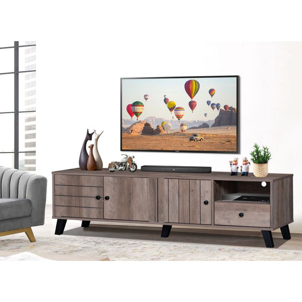 Classic Tv Table From Malaysian Wood - Brown - 160x40x45 cm - By Baity