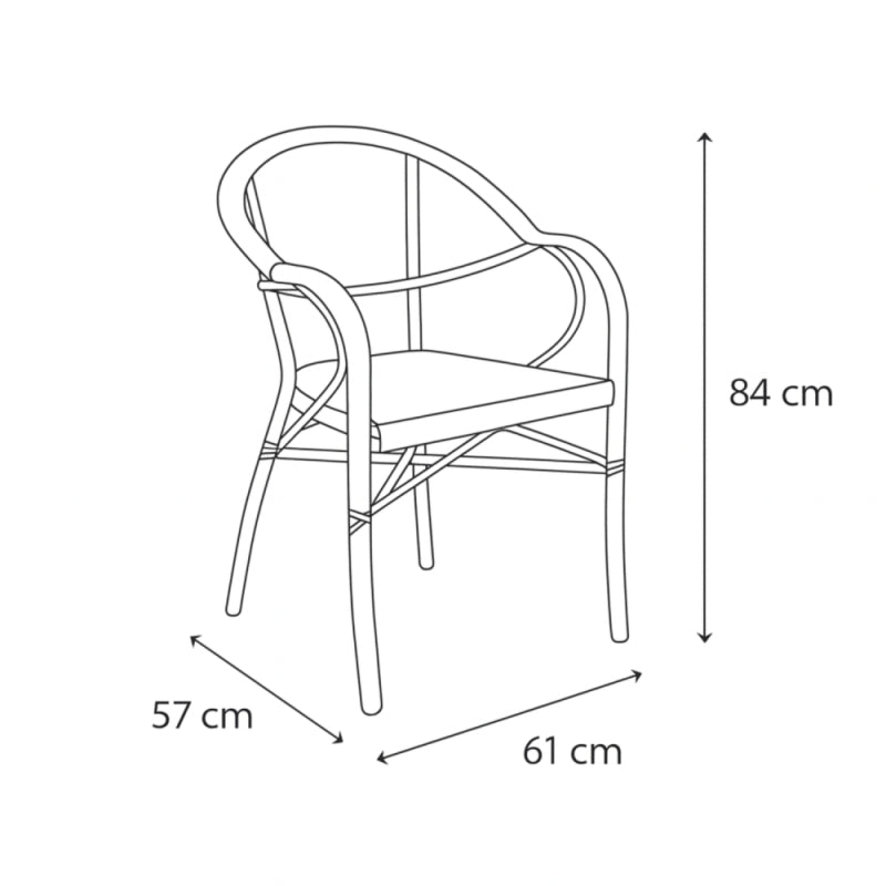 Metal Table and Two Chair Outdoor Set - Black