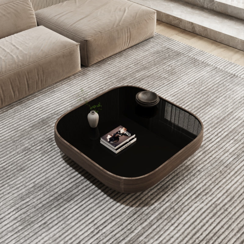 Coffee Center Table Wood and Glass by Alhome - 95x34x95 cm