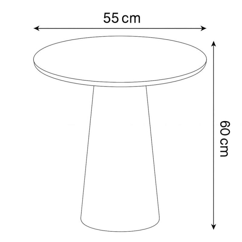 Round Wooden Tea Table for Everyday Use - 55x60 cm - Brown
