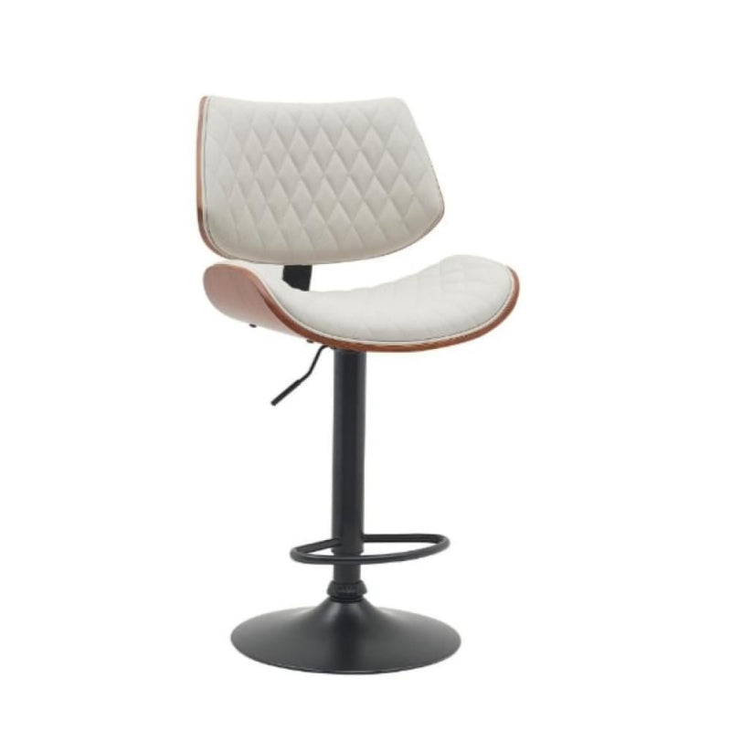 Bar Chair with Padded Design and Adjustable Metal Base - 39x52x117 cm
