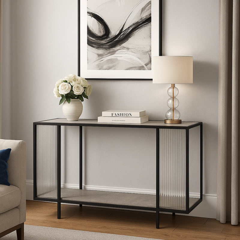 طاولة كونسول زجاجية عصرية بلمسة أنيقة - 130×40×80 سم