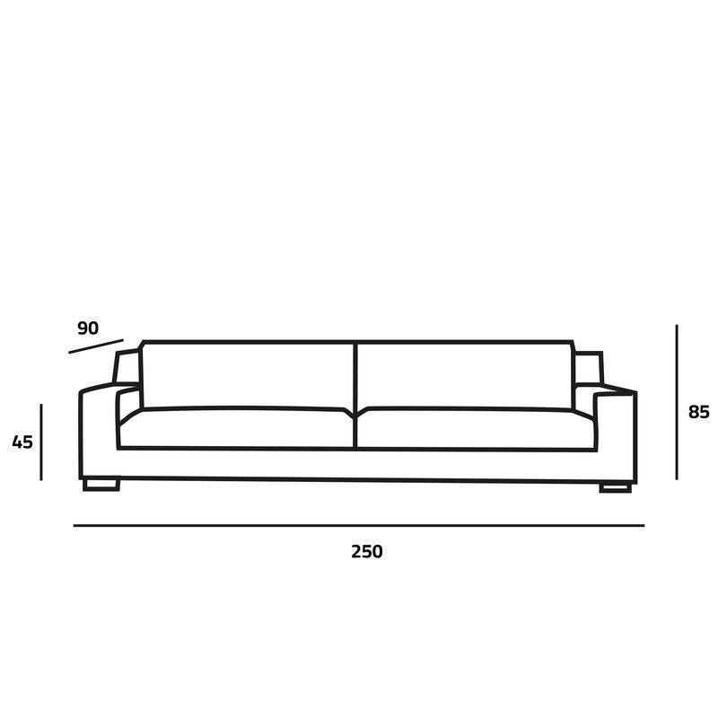 Elegant Beige Linen 3-Seater Sofa - 250x90x45 cm - Swedish Wood By Alhome - ALHOME