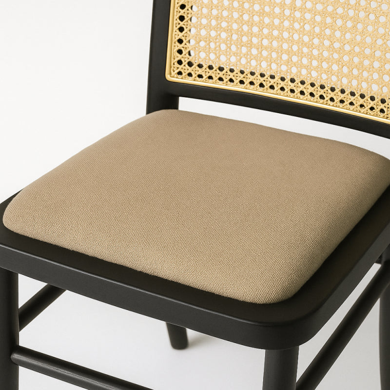 Classic Wooden Chair with a Straw Backrest - 44x40x90 cm