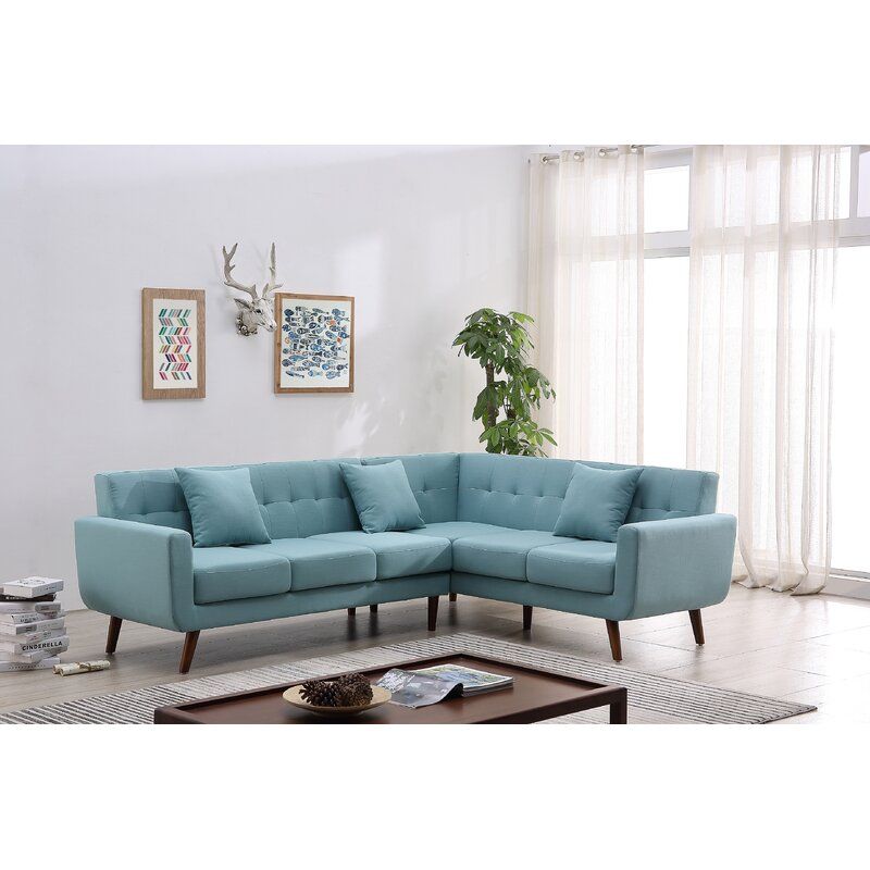Modern Velvet L-Shape Sofa - 270x150x85x85 cm - By Alhome