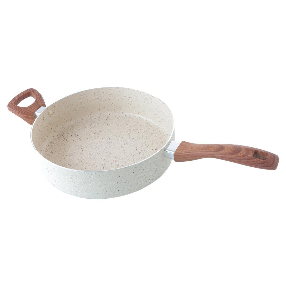 Family Ship Beige granite frying pan with lid, 26 cm - ALHOME