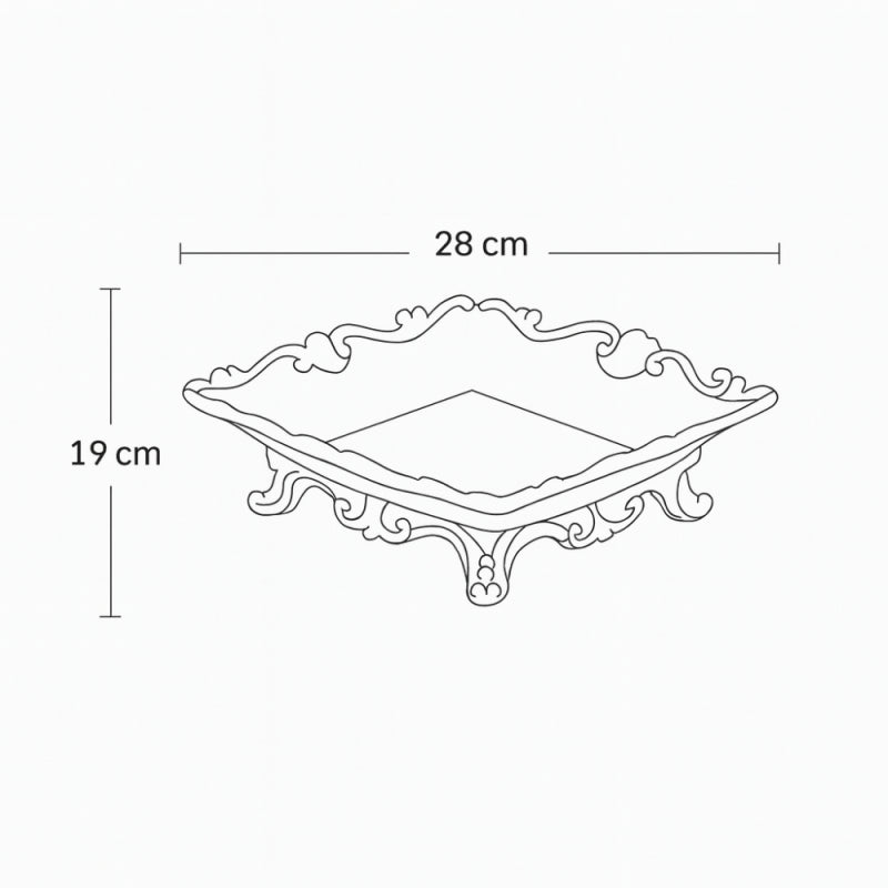 Decorative Plate with a Classic Design and Elegant Gold Accents - 28x28x19 cm