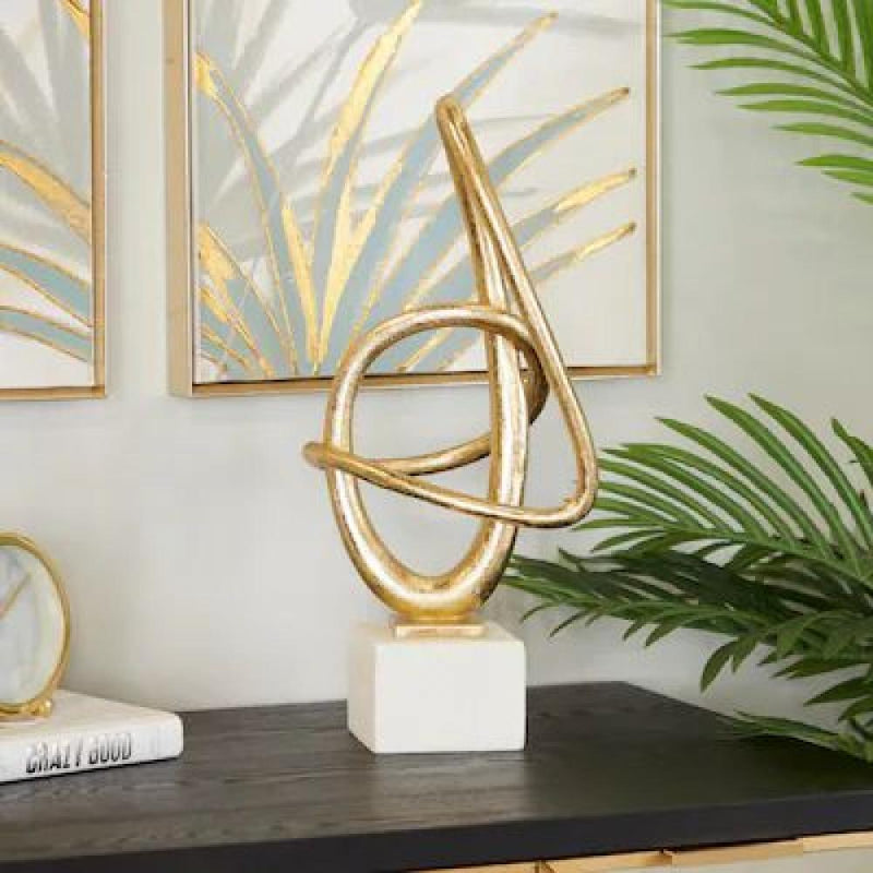 Luxury Resin Sculpture - Gold - 22x47 cm