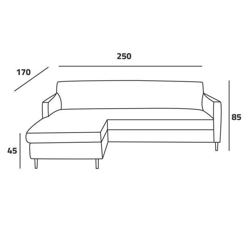 Elegant Beige Linen L-Shaped Sofa - 90x250x170x45 cm - Swedish Wood By Alhome - ALHOME