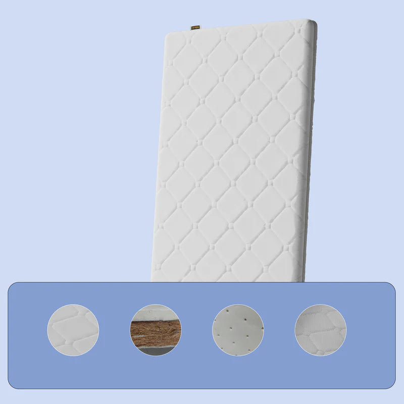 Dreeba Baby Crib Mattress for 910 and 910-1-Made of Organic Coconut Coir which is a safe material for a baby's crib mattress because it is a firm, natural, and breathable fiber (120*60*5 cm)