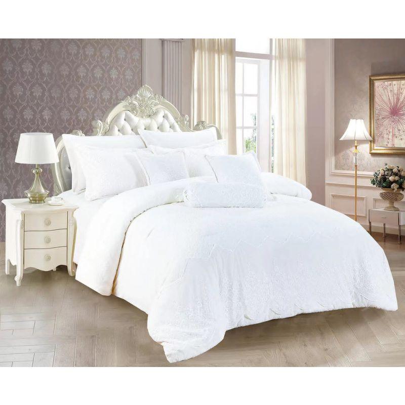 Lace Velvet Bedding Set 9 Pieces - Double - By Alhome - ALHOME