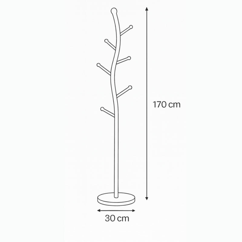 Tree-Shaped Floor Clothes Rack - 170x30 cm - White