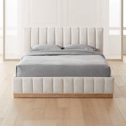Royal Elegance: Swedish Wood King Bed - Opulent Ivory Serenade (160x200x140) by Alhome - Zrafh.com - Your Destination for Baby & Mother Needs in Saudi Arabia