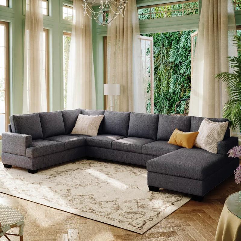 Linen U-Shaped Sofa By Alhome - 300x150x85x85 cm - 11011170