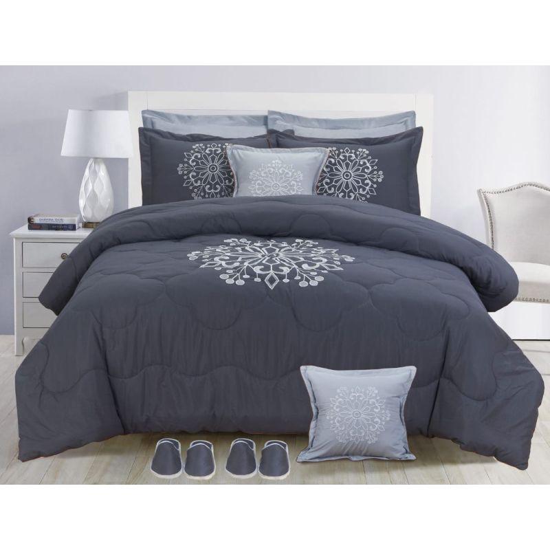 Embroidered Bedding 12 Pieces - Double - By Alhome - ALHOME