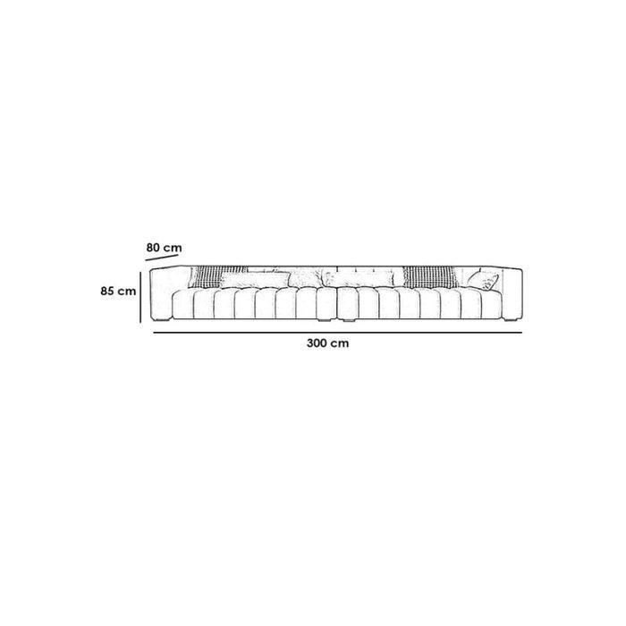 Alhome Velvet, Swedish Wood 4 Seater Sofa - Off-White - ALHOME