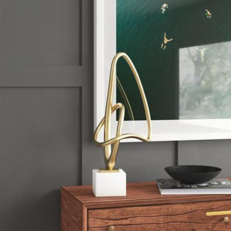 Luxury Resin Sculpture - Gold - 22x47 cm
