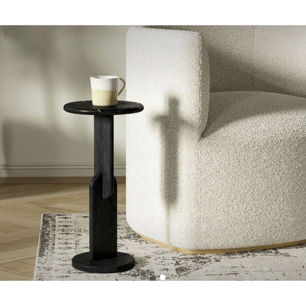 Harmony Marble Side Table By Alhome - Black