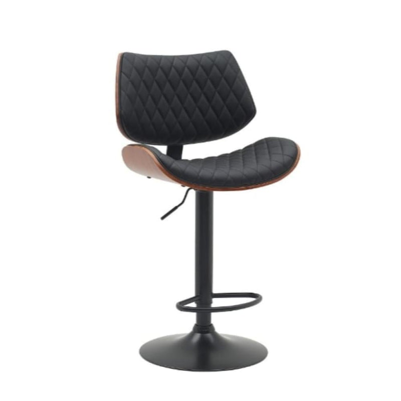 Bar Chair with Padded Design and Adjustable Metal Base - 39x52x117 cm
