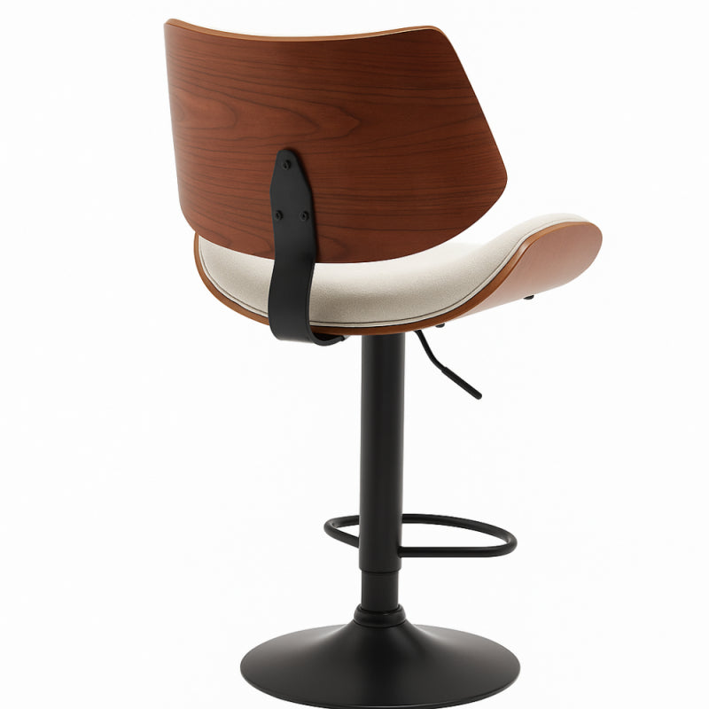Bar Chair with Padded Design and Adjustable Metal Base - 39x52x117 cm