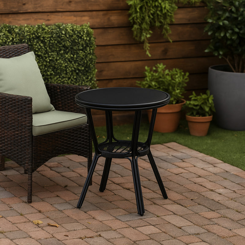 Elegant Round Side Table - Black - 60x60x65 cm