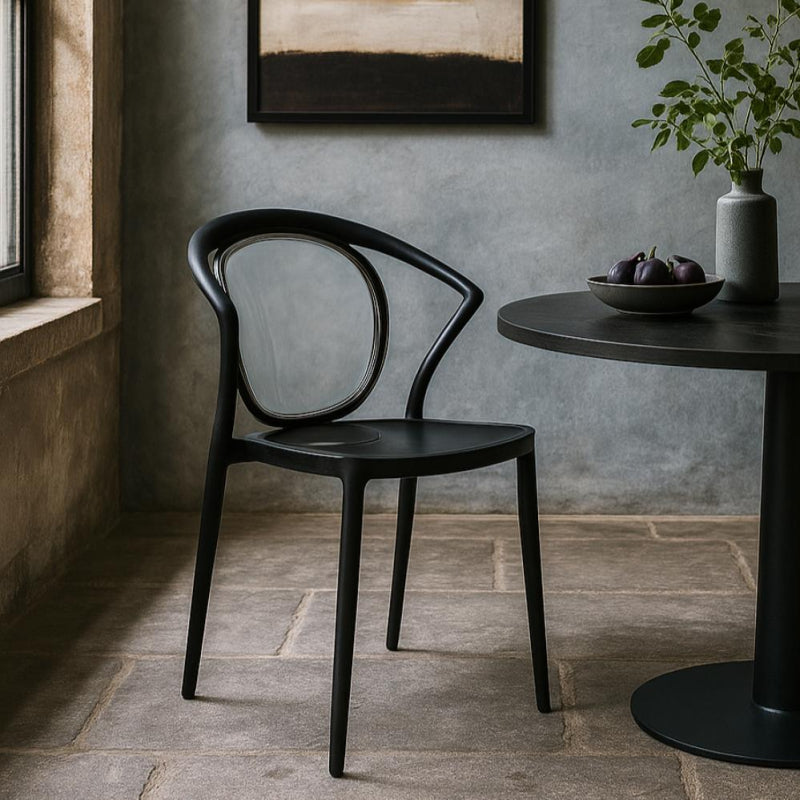 Modern Plastic Chair with Clear Back - 56x50x81 cm
