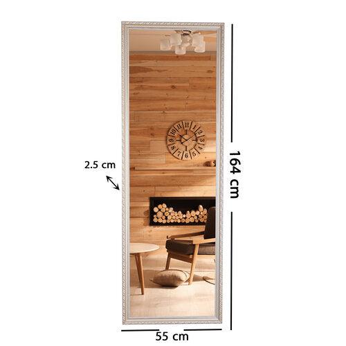 Family Ship Large floor mirror with wooden frame and stand - ALHOME