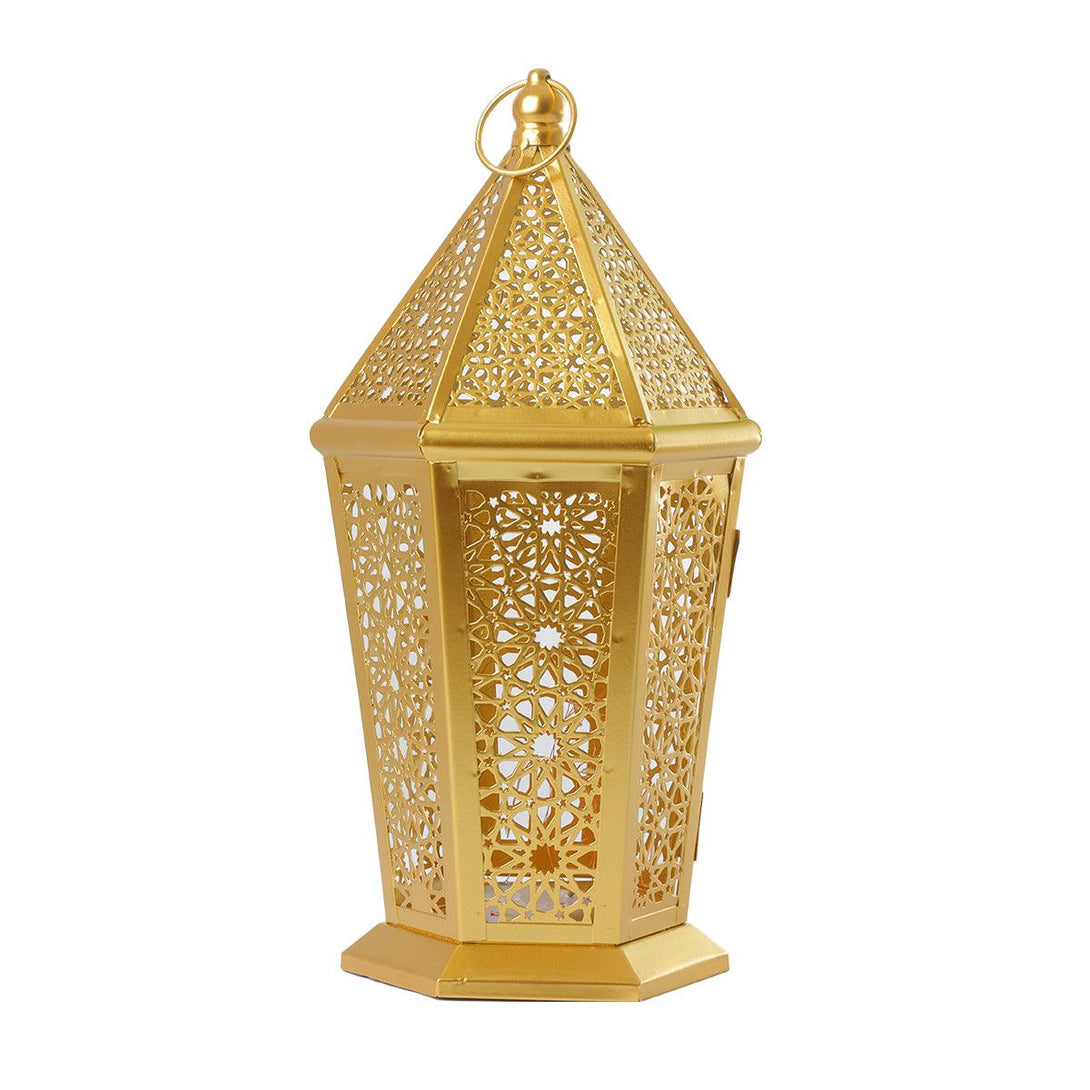 Family Ship Iron Ramadan lantern with golden lighting - ALHOME