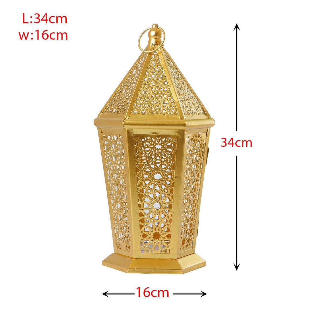 Family Ship Iron Ramadan lantern with golden lighting - ALHOME