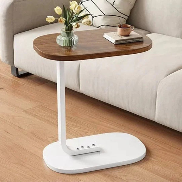 Movable side service table with oval multi-use wheels