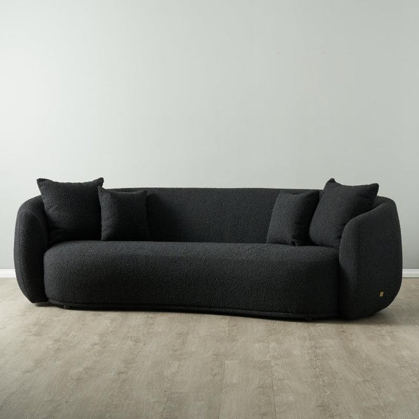 Boucle and Sweedish Wood 3-Seater Sofa By Alhome - 140x300x85x85 cm - 11011154