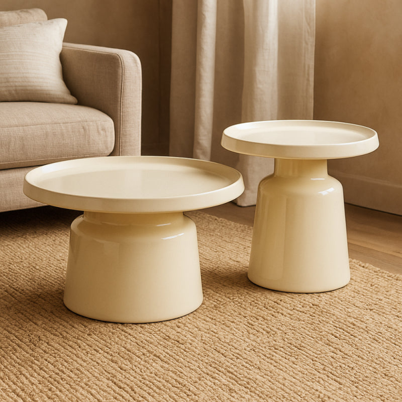 Stylish and Modern Metal Tea Table Set - 2 Pieces