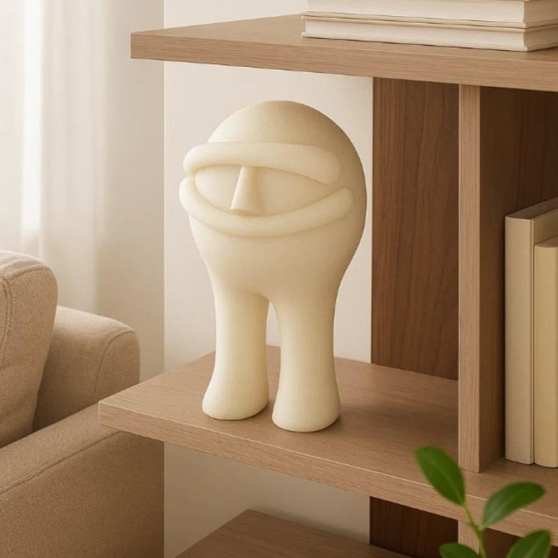 Resin Modern Decorative Sculpture - 14 cm - White