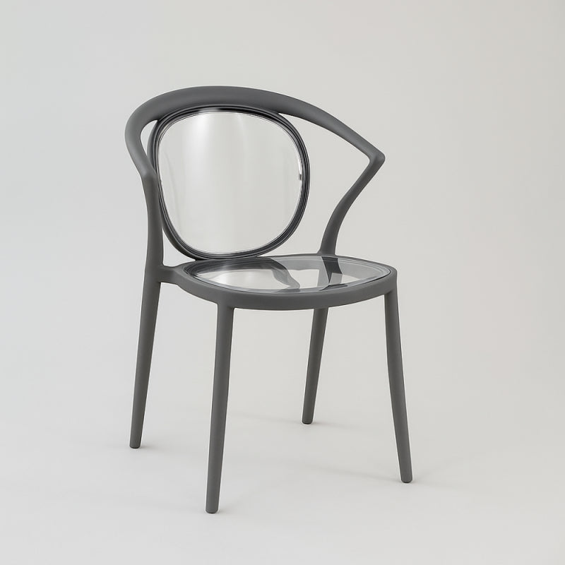 Modern Plastic Chair with Clear Back - 56x50x81 cm