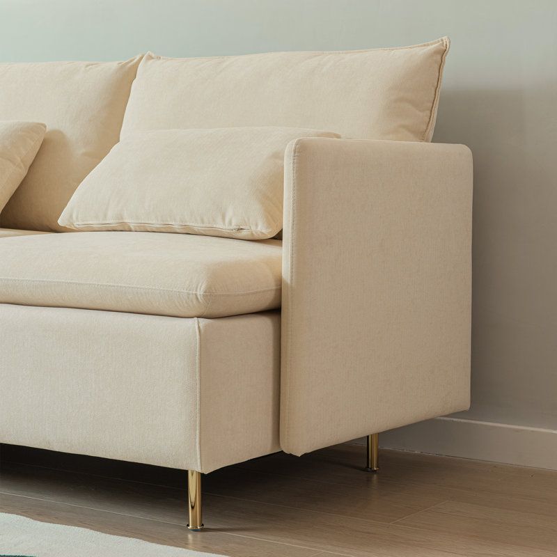 Modern Cozy Velvet L-Shape Sofa - 270x150x85x85 cm - By Alhome