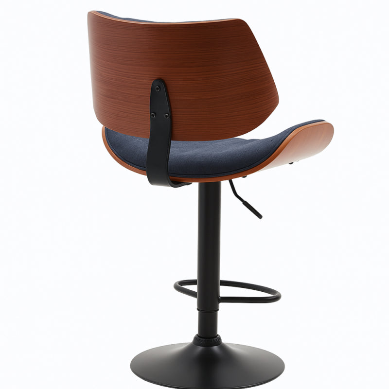 Bar Chair with Padded Design and Adjustable Metal Base - 39x52x117 cm
