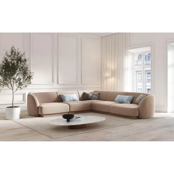 Elegant Velvet Corner Sofa - 312x312x85x85 cm - By Alhome