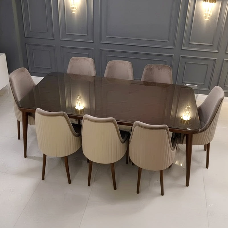 Dining Table Wood and Glass by Alhome - 200x76x90 cm