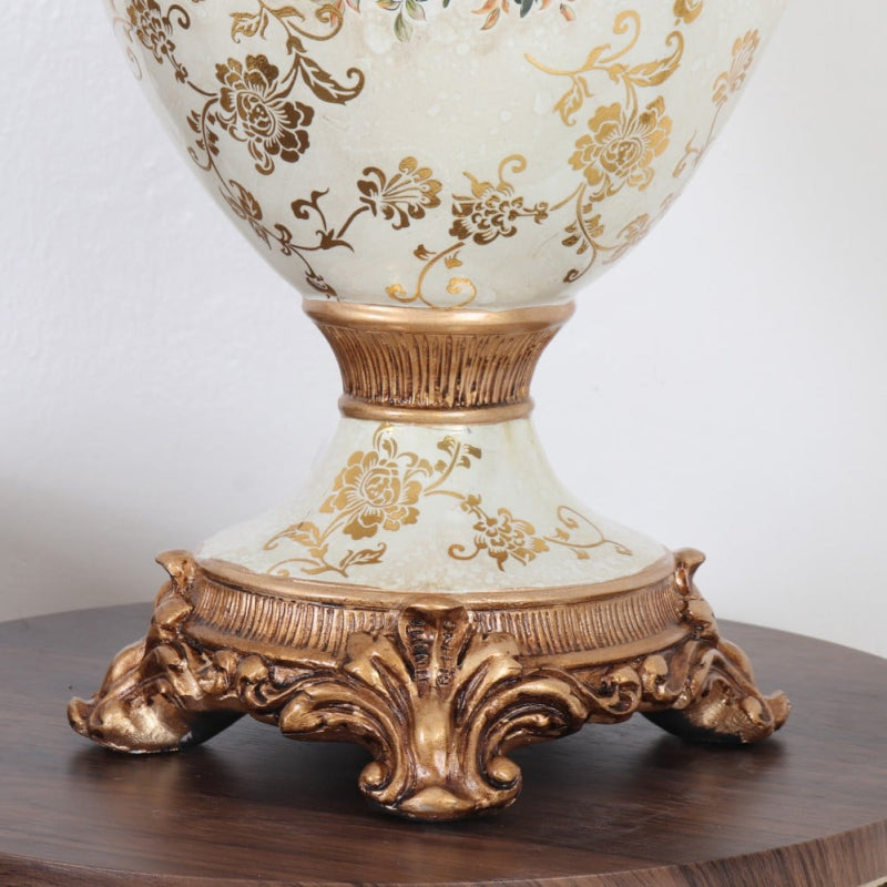 Decorative Ceramic Vase - 35x22x48 cm - Beige and Gold