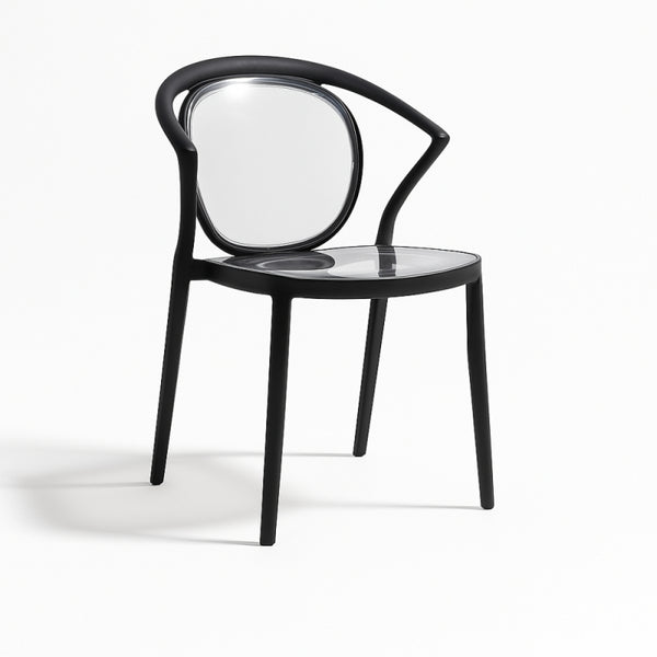 Modern Plastic Chair with Clear Back - 56x50x81 cm